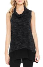 Petite Women's Two By Vince Camuto Woven Hem Tunic, Size P - Black