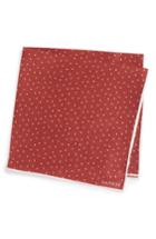 Men's Lanvin Dot Silk Pocket Square, Size - Red