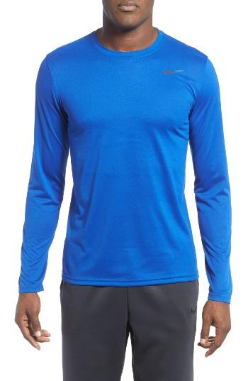 Men's Nike 'legend 2.0' Long Sleeve Dri-fit Training T-shirt - Blue