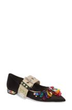 Women's Miu Miu Crystal Embellished Flat .5us / 37.5eu - Black