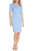 Women's Eliza J Bateau Neck Crepe Sheath Dress - Blue