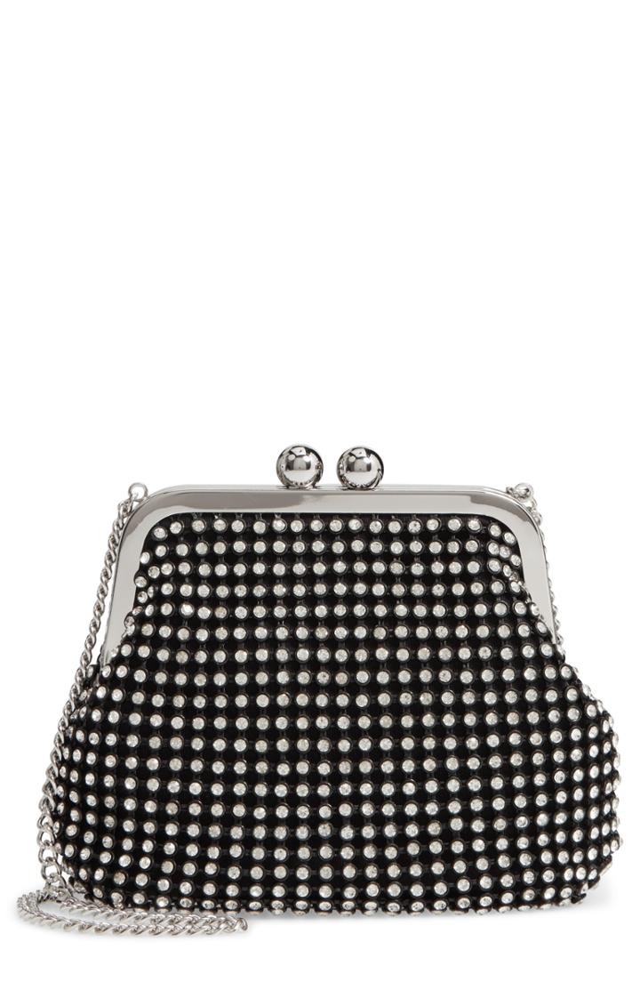 Topshop Crystal Embellished Shoulder Bag - Black