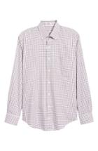 Men's Peter Millar Crown Ease Malta Regular Fit Tattersall Sport Shirt, Size - Pink