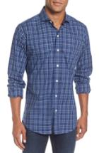 Men's Ledbury Alden Slim Fit Check Sport Shirt, Size - Blue