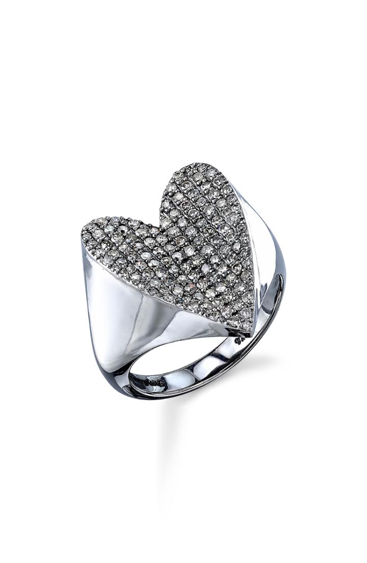 Women's Sheryl Lowe Pave Diamond Heart Ring
