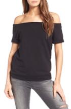 Women's Treasure & Bond Off The Shoulder Sweatshirt, Size - Black