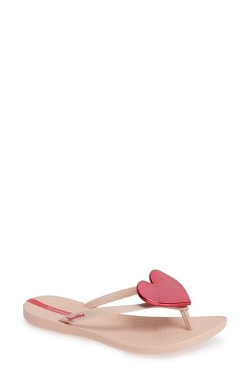 Women's Ipanema Wave Heart Flip Flop M - Pink