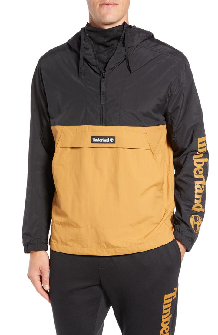 Men's Timberland Windbreaker Anorak, Size - Black