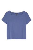 Women's Eileen Fisher Square Neck Jersey Top, Size - Blue