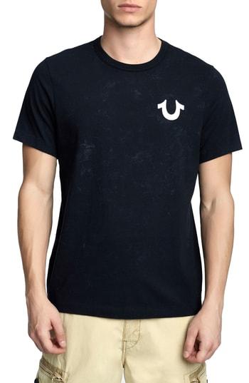 Men's True Religion Brand Jeans Washed Tiger T-shirt - Black
