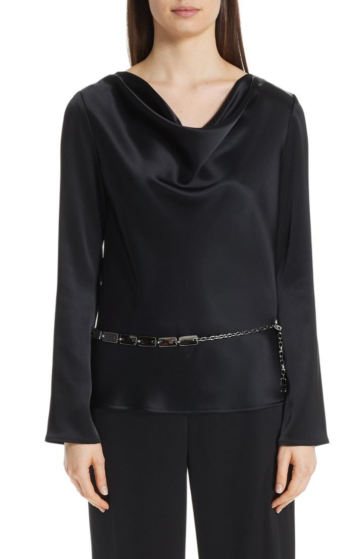 Women's Rebecca Taylor Ruffle Neck Stripe Top