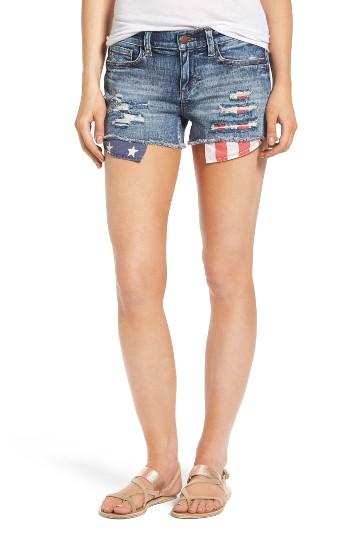Women's Sp Black Stars & Sripes Denim Shorts - Blue