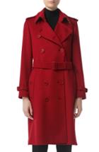 Women's Burberry Kensington Cashmere Trench Coat - Red