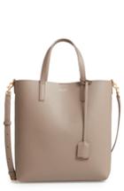 Saint Laurent Toy Shopping Leather Tote - Beige
