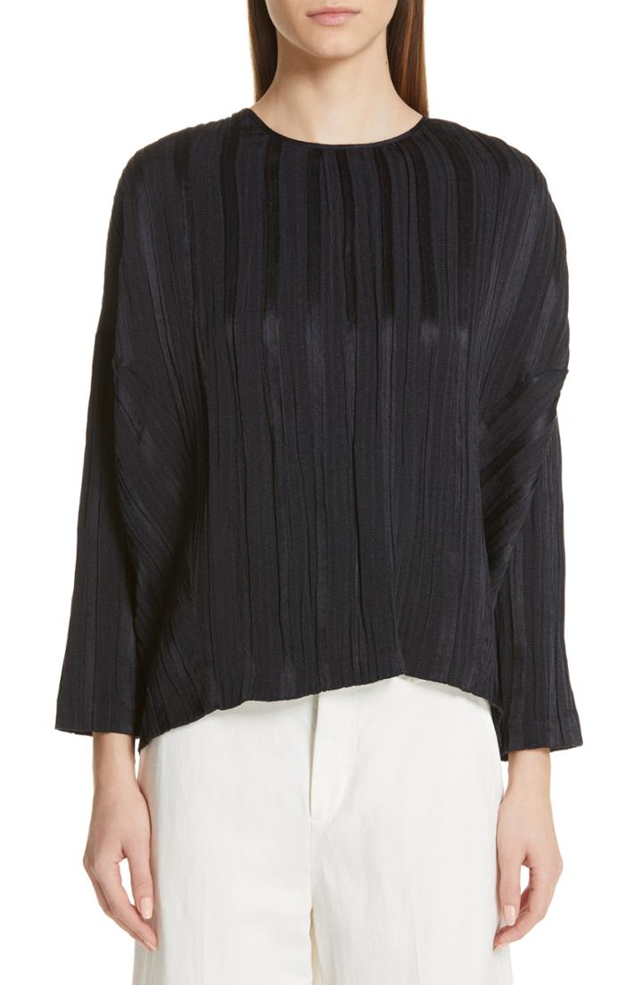Women's Zero + Maria Cornejo Koy Plisse Linen & Silk Top