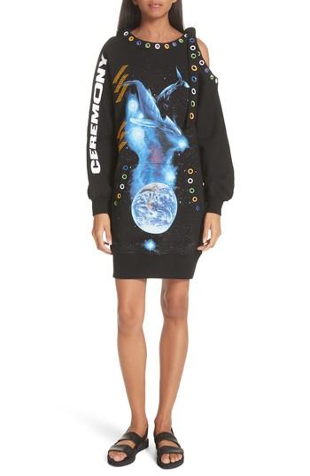 Women's Opening Ceremony Christian Riese Lassen Sweatshirt Dress /small - Black
