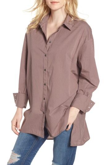 Women's Free People Lakehouse Oversize Shirt - Pink