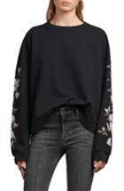 Women's Allsaints Magnolia Floral Print Cotton Sweatshirt - Black