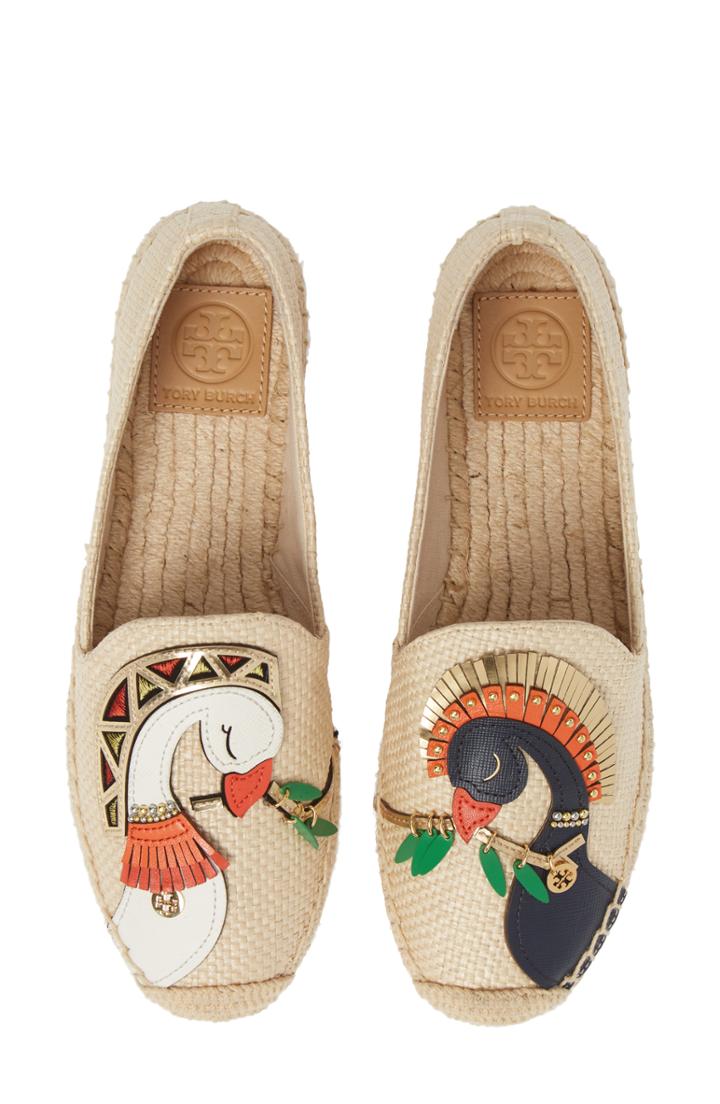 Women's Tory Burch Something Wild Espadrille Flat M - Beige