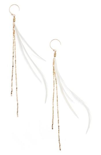 Women's Serefina Glistening Feather Duster Earrings