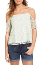 Women's Hinge Embroidered Mesh Off The Shoulder Top