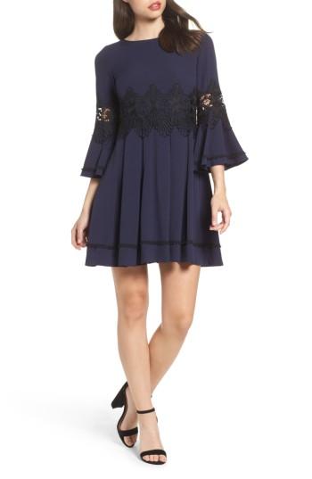 Women's Eliza J Lace Detail A-line Dress - Blue