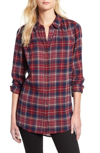 Women's Caslon Plaid Tunic Shirt - Blue