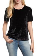 Women's Lucky Brand Stretch Velvet Tee - Black