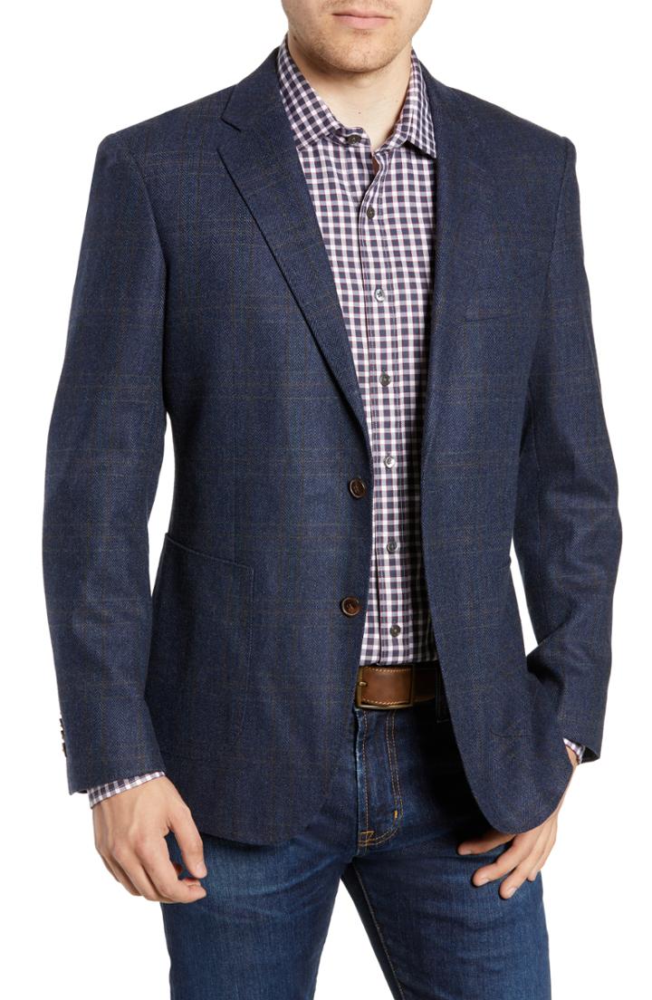 Men's Rodd & Gunn 'clareinch' Herringbone Plaid Sport Coat, Size - Blue