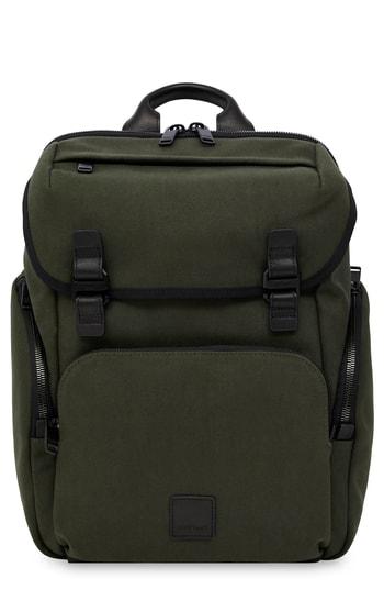 Men's Knomo Fulham Thurloe Waxed Canvas Backpack With Rfid Pocket - Green