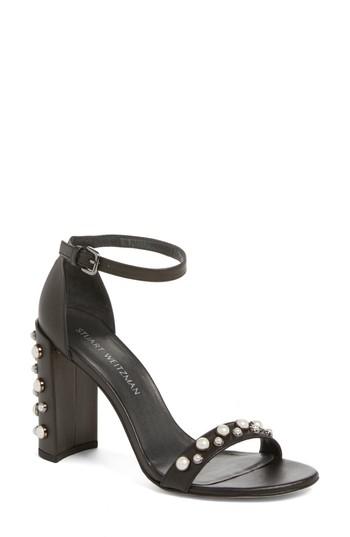 Women's Stuart Weitzman Morepearls Sandal .5 M - Black