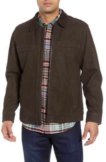 Men's Tommy Bahama Elliott Bay Leather Jacket, Size - Brown