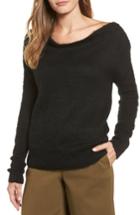 Women's Caslon Long Sleeve Brushed Sweater - Black