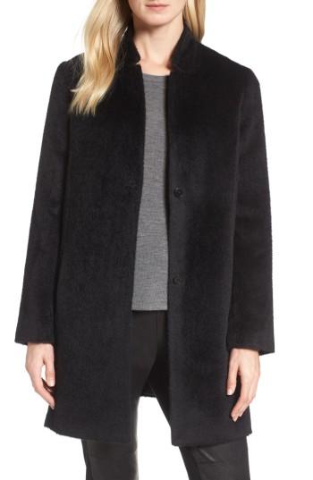 Women's Eileen Fisher Alpaca Blend Coat, Size - Black
