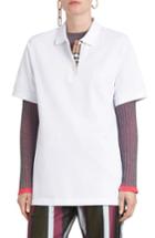 Women's Burberry Hartford Pique Polo, Size - White
