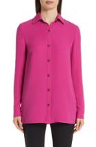 Women's St. John Collection Silk Georgette Blouse - Pink