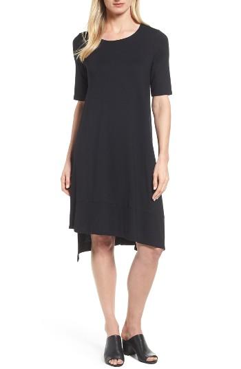 Women's Eileen Fisher Jersey Asymmetrical A-line Dress - Black