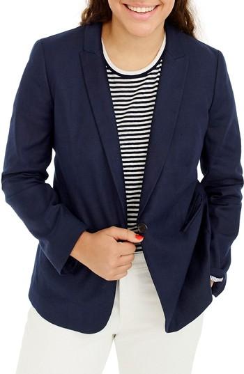 Women's J.crew Parke Stretch Linen Blend Blazer - Beige