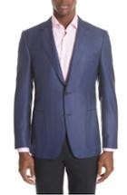 Men's Canali Venezia Classic Fit Herringbone Wool Blend Sport Coat Us / 48 Eu R - Blue
