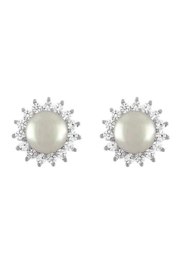 Women's Majorica Imitation Pearl & Cubic Zirconia Stud Earrings
