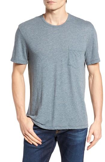 Men's James Perse Slubbed Cotton & Linen Pocket T-shirt (xs) - Blue