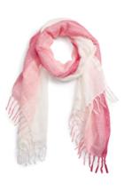 Women's Caslon Ombre Stripe Linen Blend Scarf, Size - Pink