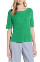 Women's Halogen Shaker Stitch Cotton Sweater
