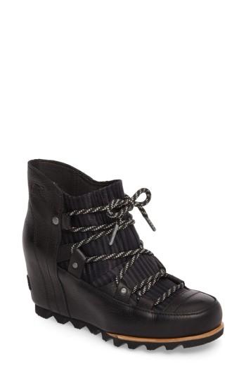 Women's Sorel Sandy Waterproof Wedge Bootie M - Black