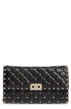 Valentino Rockstud Quilted Lambskin Leather Clutch -