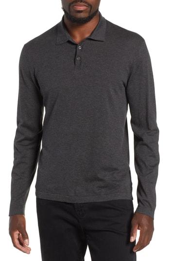 Men's James Perse Fine Gauge Fit Cotton Polo, Size 2(m) - Grey