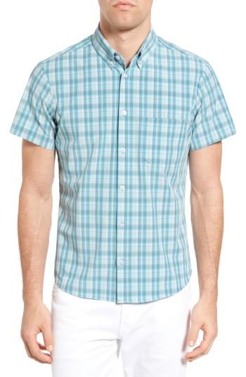 Men's Mizzen+main Whitney Plaid Short Sleeve Sport Shirt - Green
