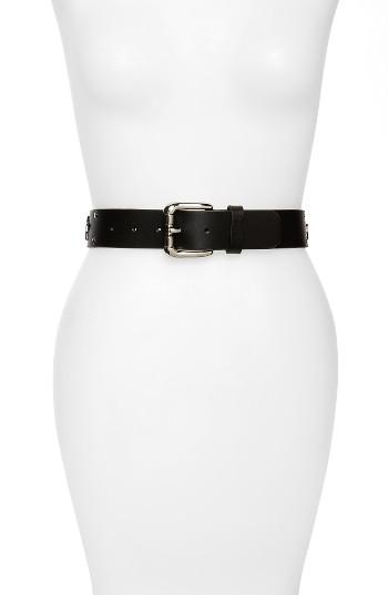 Women's B-low The Belt 'starlette' Studded Leather Belt - Black/ Silver