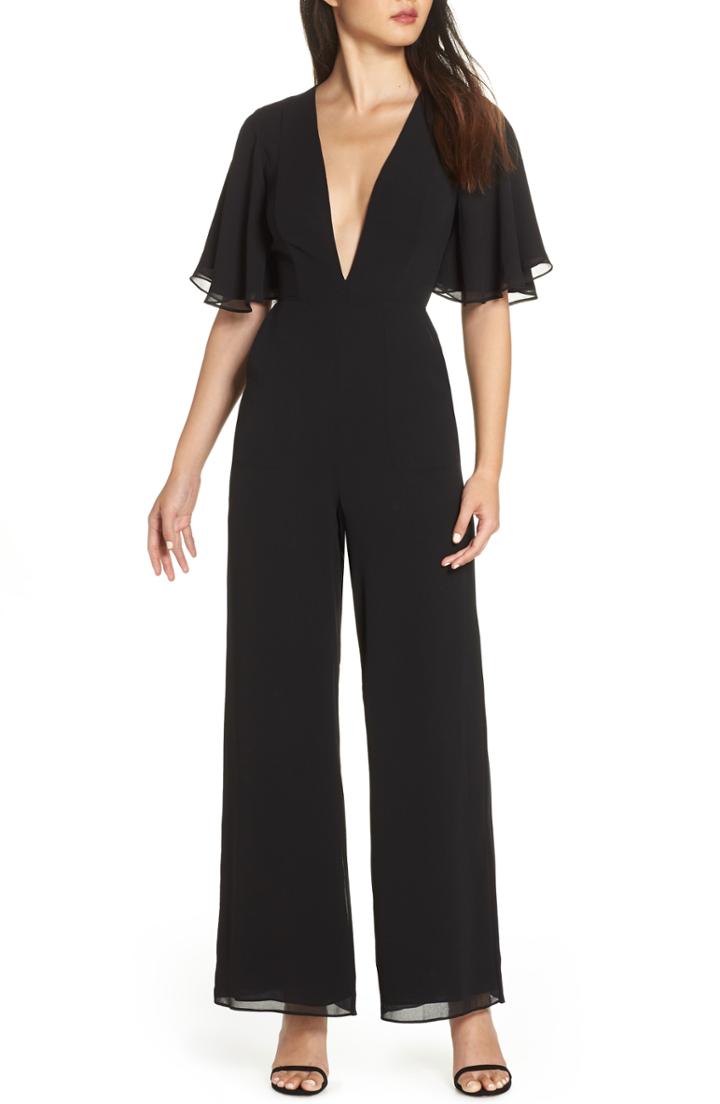 Women's Fame And Partners The Colette Plunge Jumpsuit - Black