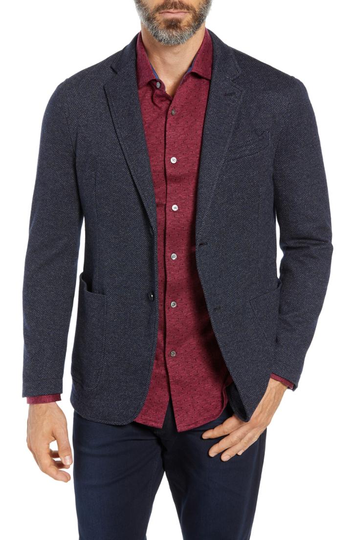 Men's Bugatchi Cotton & Wool Sport Coat - Blue